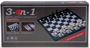 MAGNETIC CHESS CHECKERS BACKGAMMON